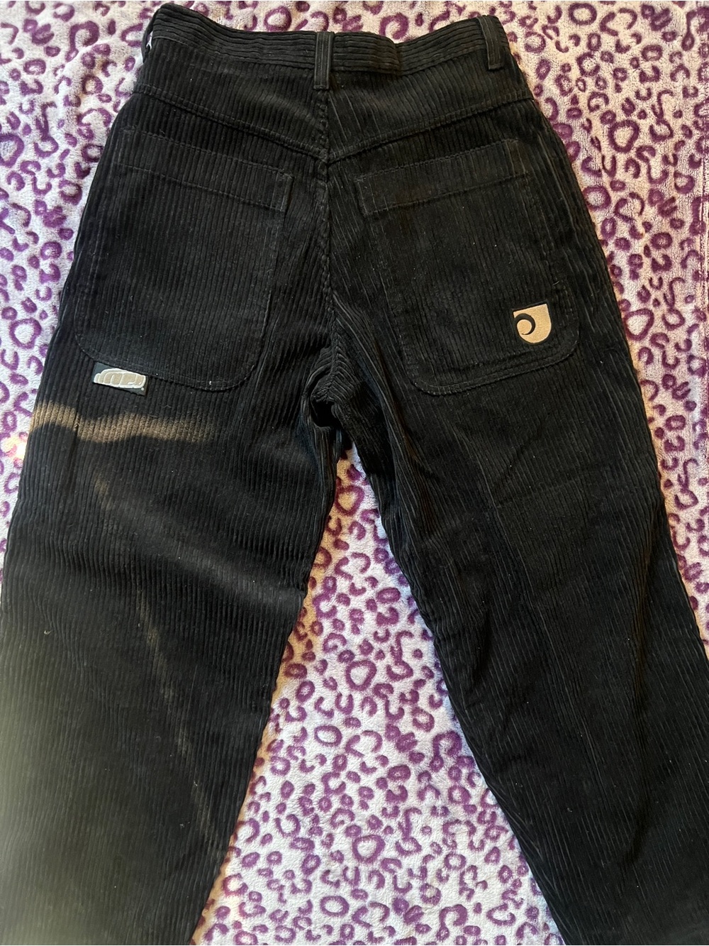 JNCO Twin Cannons Black Corduroy Straight-Leg Baggy Jeans